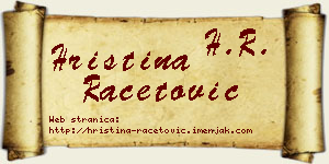 Hristina Račetović vizit kartica